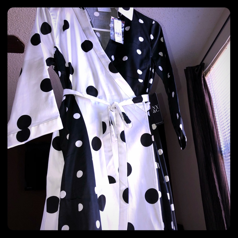 NWT black and White polka dots dress